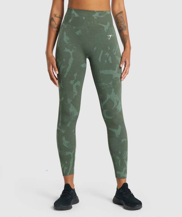 Damske Legíny Gymshark Adapt Camo Seamless Zelene | VK9542736